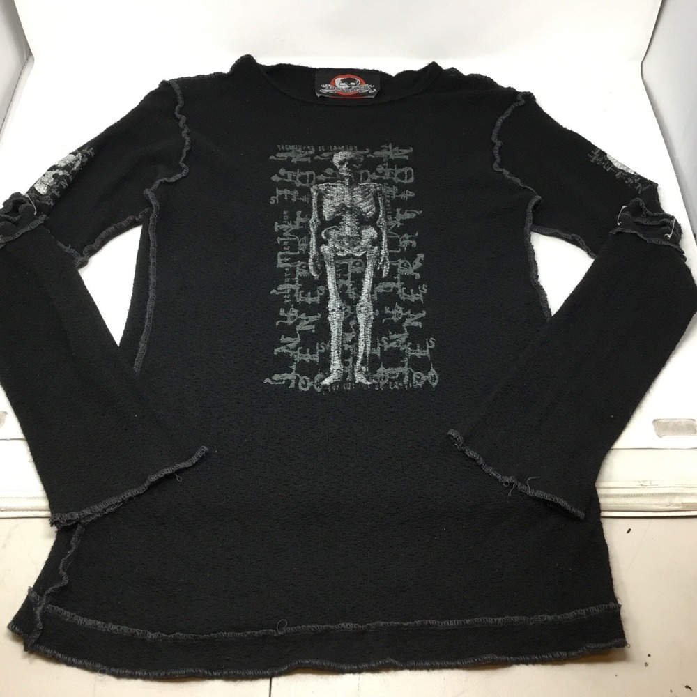 RARE Vintage Lip Service Live Fast Die Young Long Sleeve Shirt Grunge Goth Top M